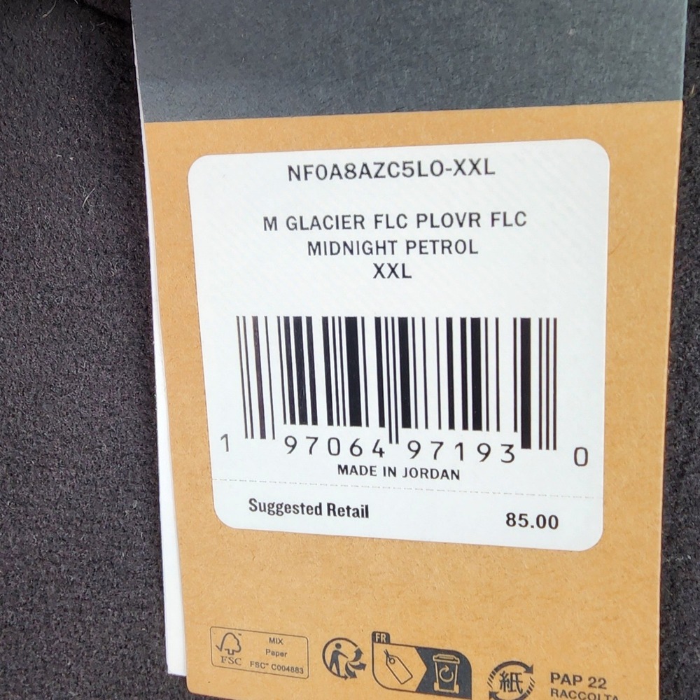 The North Face TKA Glacier Hoodie Men XXL Blue Black Gorpcore Outdoor Fleece‎ - Picture 3 of 13
